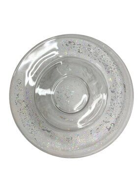 Set Of 2 Vintage Clear Glass Plates C243